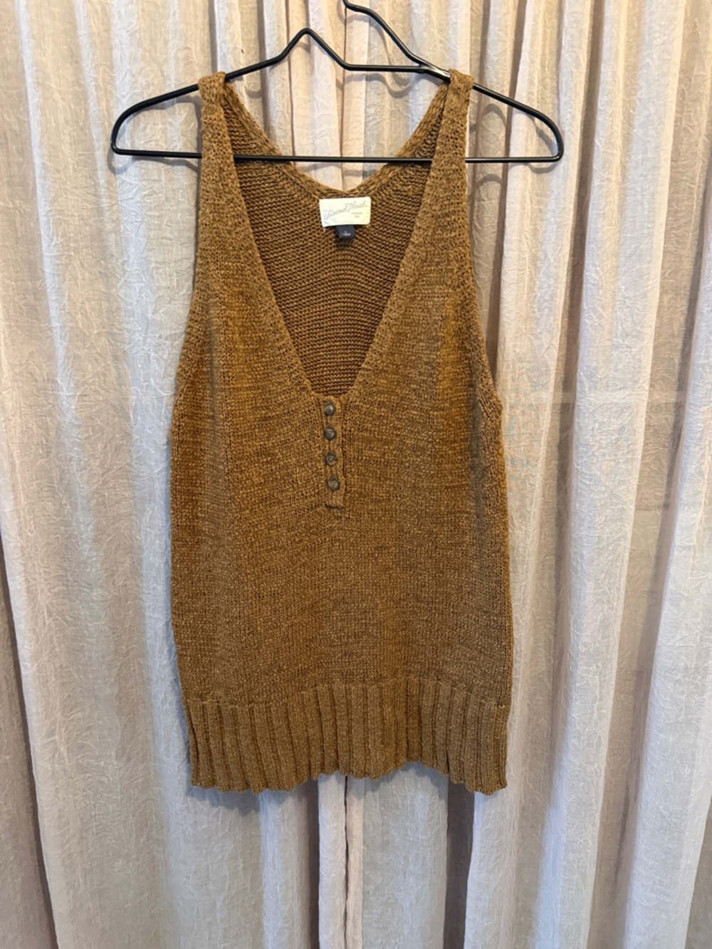 Universal Thread Brown Knit V-Neck Sleeveless Sweater Tank